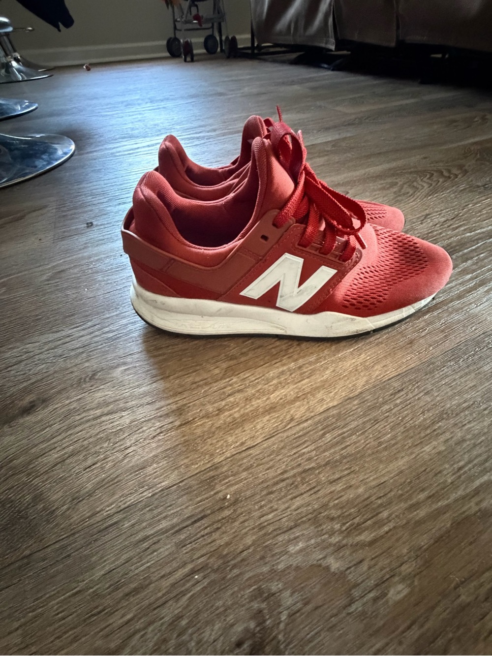New Balance Red and White Casual Trainers